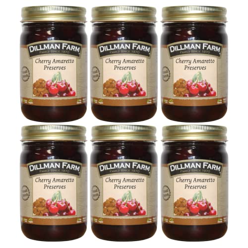 Dillman Farm Cherry Amaretto Preserves - Gluten-Free, Non-GMO, Corn Syrup Free, Preservative Free, 16oz (Pack