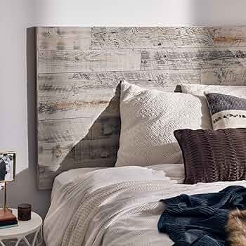 Stikwood Reclaimed Wood Stikit Headboard King Gray Peel and Stick by Stikwood - American Made