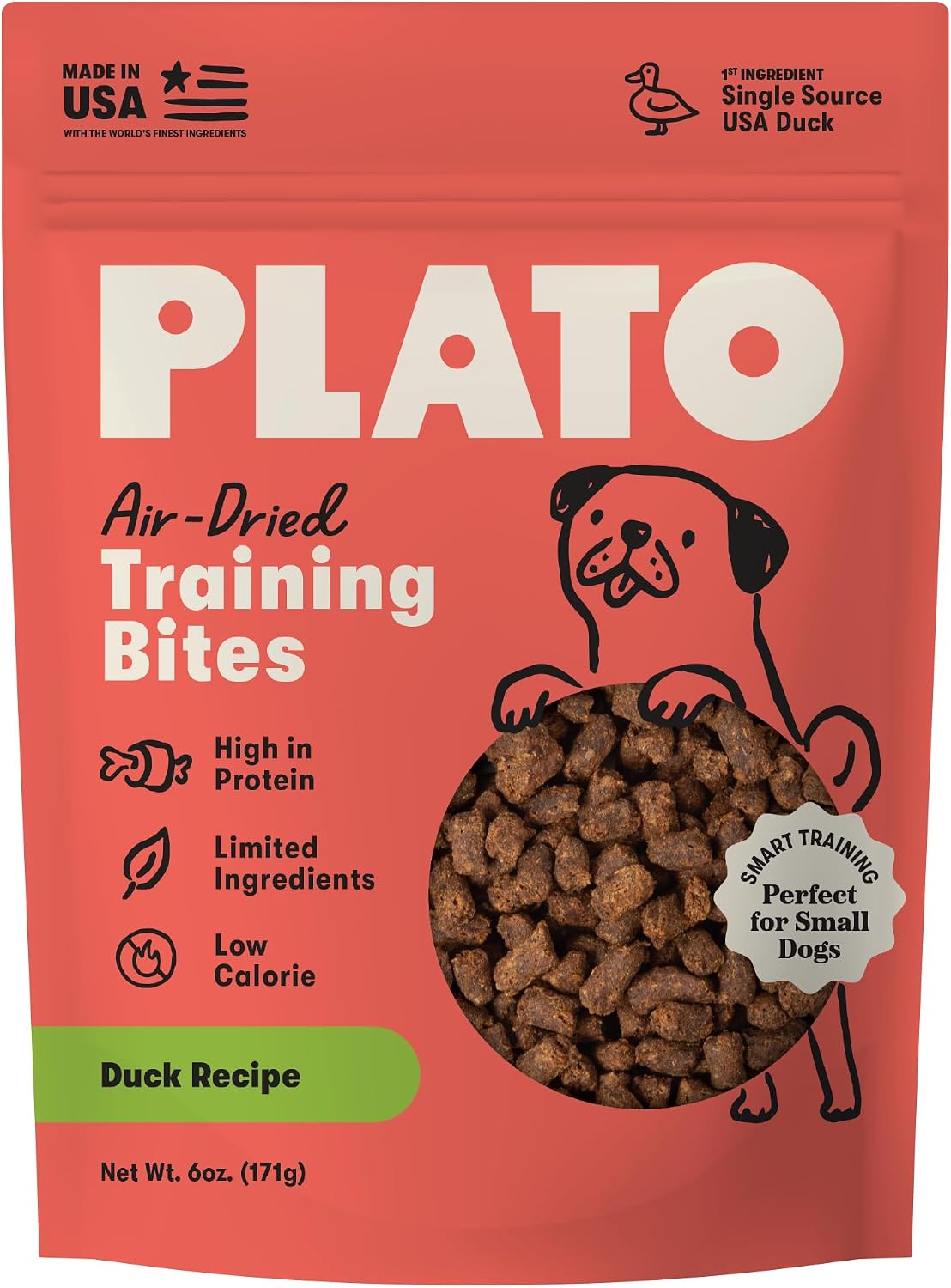 Plato Training Bites Duck Dog Treats by Plato Pet Treats - American Made