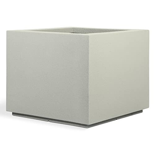 PolyStone Monterray Modern Outdoor/Indoor Square Planter - 23" x 23" x 19" H - Lightweight Weather Resistant S