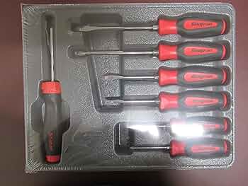 Snap-on 6-Piece Red Soft Grip Screwdriver Set with Ratcheting Screwdriver