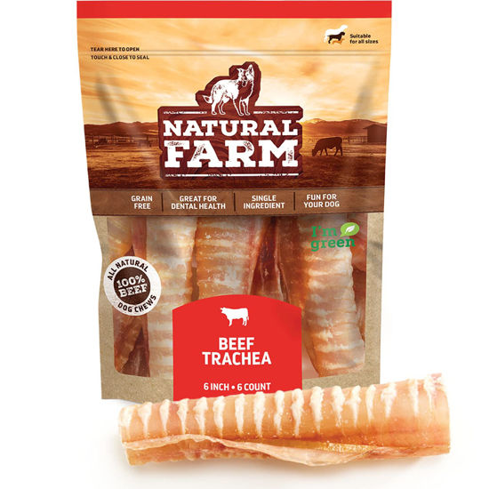 Natural Farm Beef Trachea Dog Chews 6-Pack by Natural Farm - American Made