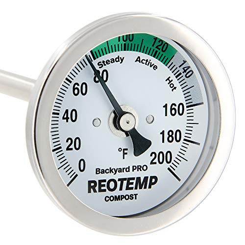 Reotemp 36 Inch Fahrenheit Backyard Pro Compost Thermometer with Digital Composting Guide