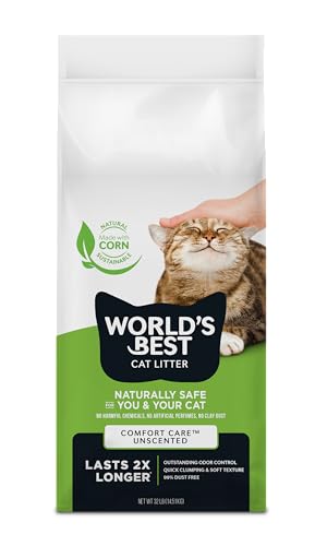 World's Best Cat Litter Comfort Care, Unscented, Odor Control, 32 lb Bag