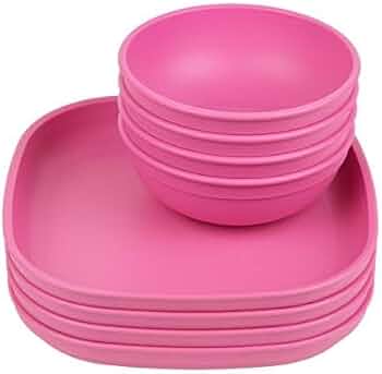 Re-Play Eco-Friendly Dining Plates and Bowls Set of 8 Made in USA by Re-Play - American Made