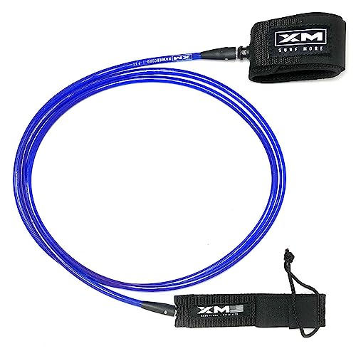 XM SURF MORE Premium Surfboard Leash, 6ft, Regular Cord Thickness (.270in), Key Pocket, Unbreakable Swivels, D by XM SURF MORE - American Made