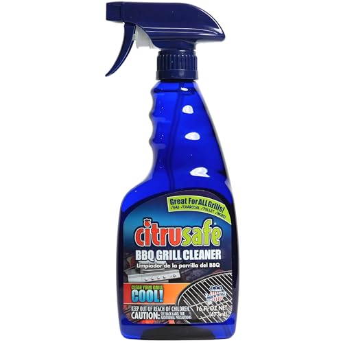 Citrusafe BBQ Grill Cleaner Spray for Outdoor Grill 16 OZ – Safe Heavy Duty Cleaner for Burnt Food & Grease –