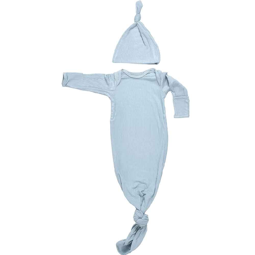 Tenth & Pine Organic Cotton Newborn Baby Knotted Tie Gown by Tenth & Pine - American Made