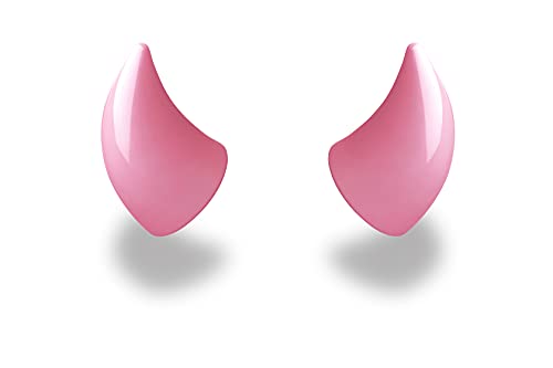 Helmet Flair Magnetic Devil Horns for Motorcycle Helmet - Small Pink- fits motorcycle, bike, ski and snowboard by Helmet Flair - American Made