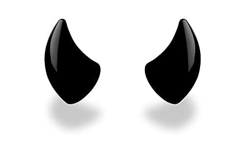 Helmet Flair Magnetic Devil Horns for Motorcycle Helmet - Small Black- fits motorcycle, bike, ski and snowboar