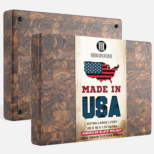 Virginia Boys Kitchens End Grain Walnut Board 20x16 with Feet by Virginia Boys Kitchens - American Made