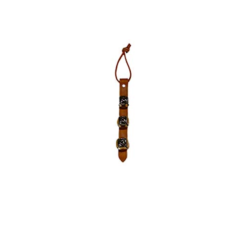 Warner Arctic Sleigh Bells Decorative Leather Strap Door Bells USA (10" with 3 Bells, Tan Leather with Silver by WARNER SPORTING - American Made