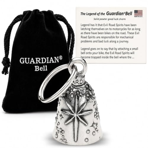 Guardian Bell North Star Motorcycle Bell | Lead-Free Pewter| Good Luck Gremlin Bell for Motorcycle Riders with by Guardian Bell - American Made