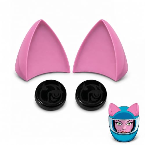 Helmet Flair Magnetic Cat Ears for Motorcycle, Bike & Snow Helmets - Pink- fits motorcycle, bike, ski and snow