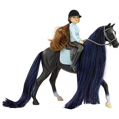 Breyer Freedom Series Horse & English Rider Set Jet & Charlotte 1:12 Scale Model 61145 by Breyer - American Made