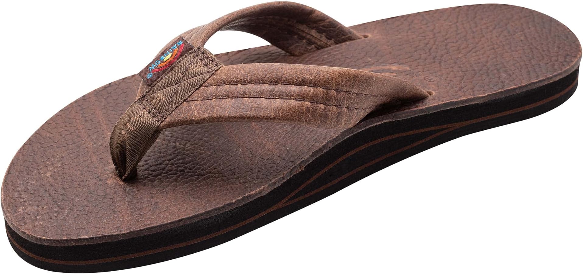 Rainbow Sandals Mens Luxury Leather Single Layer Oak by Rainbow Sandals - American Made