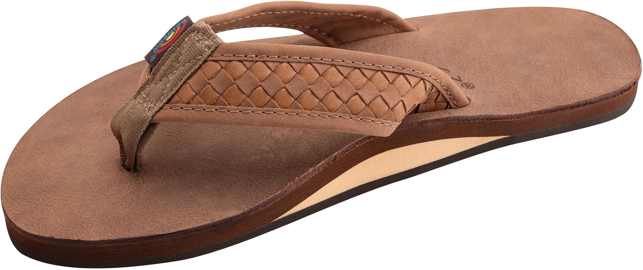 Rainbow Sandals Mens Bentley Luxury Leather Hand Woven Strap Buckskin by Rainbow Sandals - American Made
