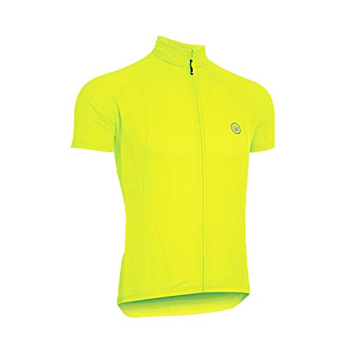 CANARI Men's Optic Nova Short Sleeve Cycling Jersey, Killer Yellow, Small