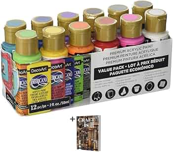 DecoArt Americana Acrylic Paint 12 Count Basic Assorted Value Pack by DecoArt - American Made