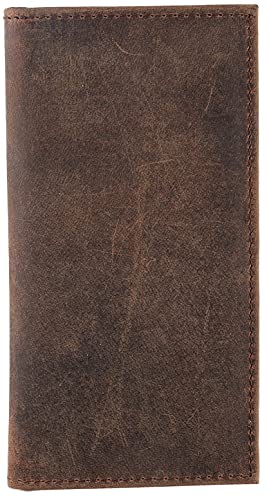 F&L CLASSIC Men's RFID Vintage Look Genuine Leather Long Bifold Wallet Checkbook Wallets,buffalo vintage leath