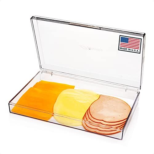 Pikanty Large Deli Meat Container for Refrigerator — Holds 3 Packs of Bacon, Cold Cuts, Sliced Cheese, Ham, Tu