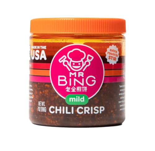 Mr Bing Chili Crisp | Mild - feat. in Love Me Gluten Free - Crunchy Chili Oil Made in USA Chili Paste Hot Sauc