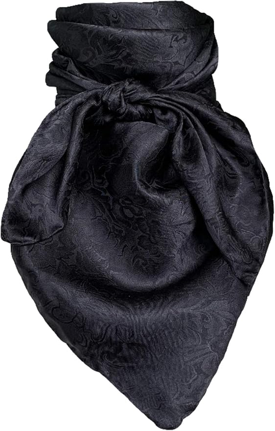 Wyoming Traders Jacquard Cowboy Wild Rag 100% Silk Scarf 34.5 and 42 inch by Wyoming Traders - American Made