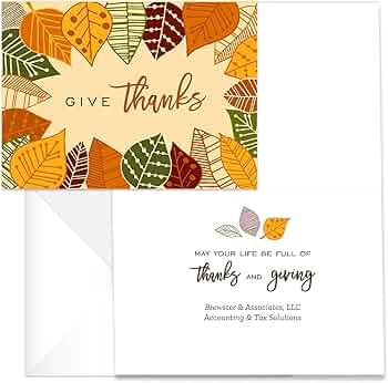 Canopy Street Personalized Thanksgiving Greeting Cards 24-Pack by Canopy Street - American Made