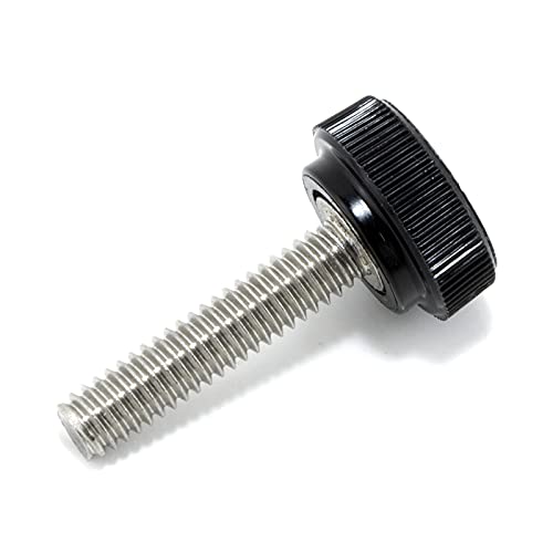 TSD #8-32 x 3/4" Stainless Thumb Screw Black Round Knob USA (4 Pack)