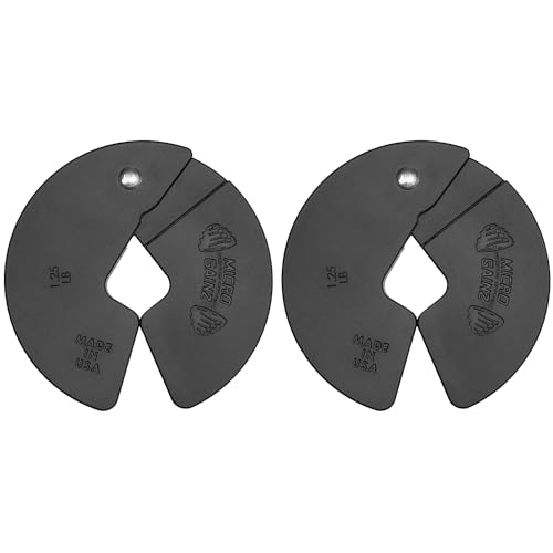 Micro Gainz 1.25LB Dumbbell Fractional Weight Plates, 2-Piece, Black