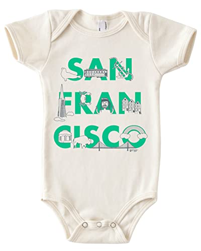 MAPTOTE Organic Cotton Baby Bodysuit - Font Style, San Francisco, 3-6M by MAPTOTE - American Made