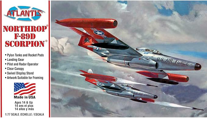 Atlantis Northrop F-89D Scorpion 1/77 Plastic Model Kit
