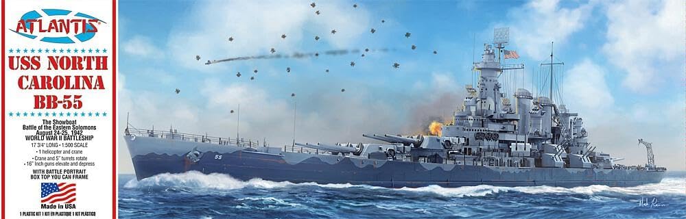 Atlantis USS North Carolina BB-55 Battleship 1/500 Plastic Model Kit