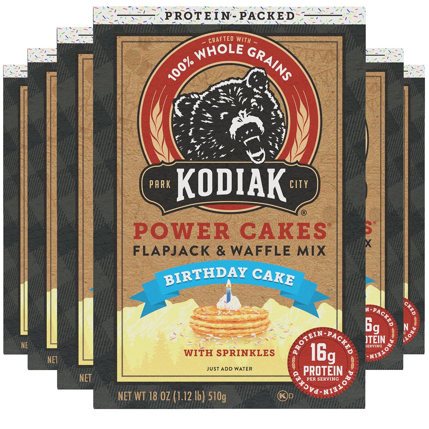 Kodiak Cakes Birthday Cake Pancake & Waffle Mix, Pack of 6