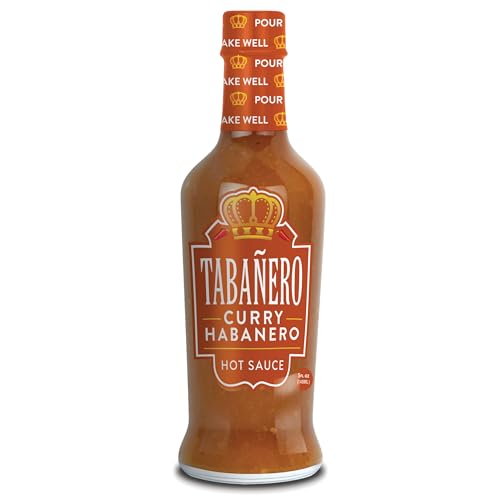 Tabañero Curry Habanero Hot Sauce, 5 oz Small Glass Bottle