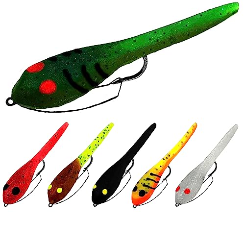 DELONG LURES- Weedless 3" Tadpole Fishing Lures for Bass, Crappie, Bluegill, and Trout, Life Like Fishing Bait