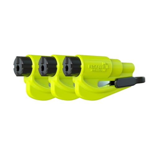 resqme Family 3 Count (Pack of 1), The Original Emergency Keychain Car Escape Tool, 2-in-1 Seatbelt Cutter and