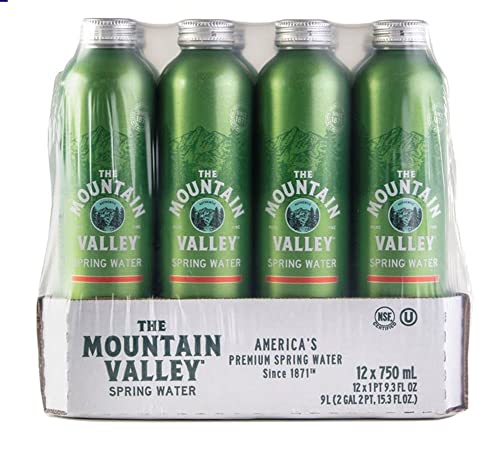 Mountain Valley Spring Water, 750 mL Aluminum Bottles, 12 Pack