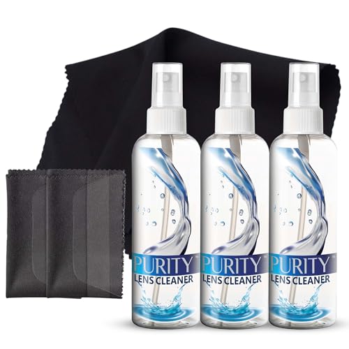Purity Eyeglass Lens Cleaner Spray Kit - 3 x 8oz Lens Cleaner Spray Bottle