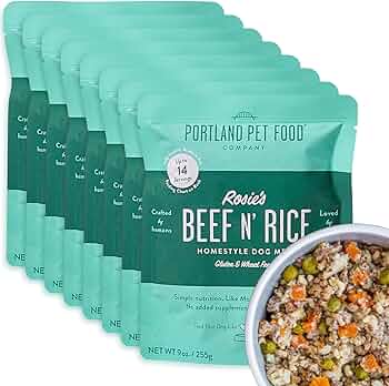 Portland Pet Food Company Human-Grade Dog Food Pouches Rosie's Beef 8 Pack