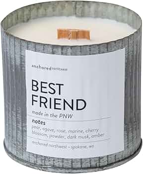 Anchored Northwest Bestfriend Scented Candle, 10 oz. Cedar Wood Wick by Anchored Northwest - American Made