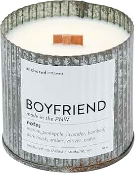 Anchored Northwest Boyfriend Scented Candle, 10 oz. Cedar Wood Wick by Anchored Northwest - American Made