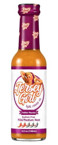 Jersey Girl Indian Masala Habanero Hot Sauce 5oz | Keto Friendly | No Added Salt, Naturally Sodium Free | Flav