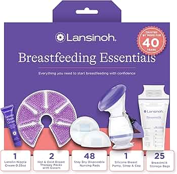 Lansinoh Breastfeeding Essentials Kit for New Moms, 77-Piece Gift Set by Lansinoh - American Made