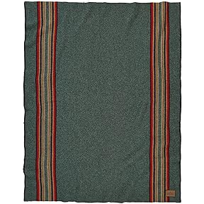 Pendleton Spider Rock Black White Napped Wool Throw 54x64 Made in USA by Pendleton Woolen Mills - American Made