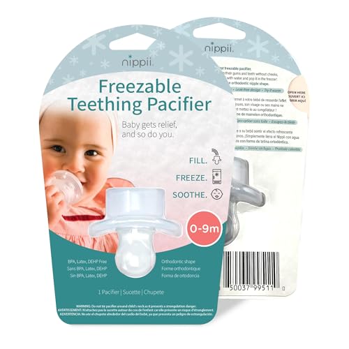 Nippii Orthodontic Freezable Teething Pacifier, Teether Toys 0-9 Months