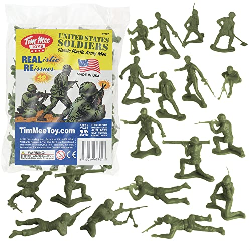 TimMee Plastic Army Men - OD Green 48pc Toy Soldier Figures