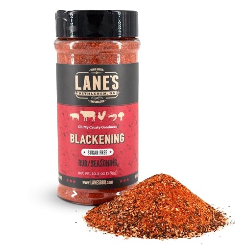 Lane's Blackening Rub, All Natural Cajun Blackened Seasoning, 10.2 oz | For Fish, Chicken, Beef, and Other Mea
