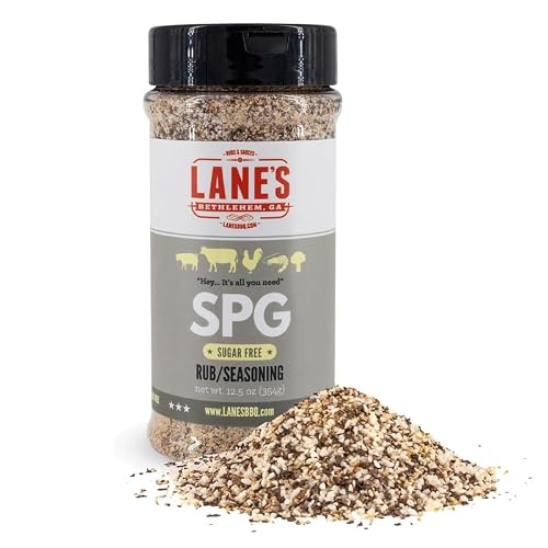 Lane's SPG Rub, All-Natural Salt Pepper Garlic Seasoning, 12 oz | For Brisket, Steaks, Burgers, Pork, Chicken by Lane's - American Made