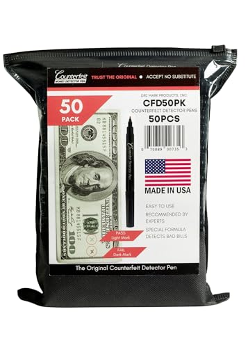 Dri Mark CFD50PK Counterfeit Bill Detector Marker Pen, 50 Count